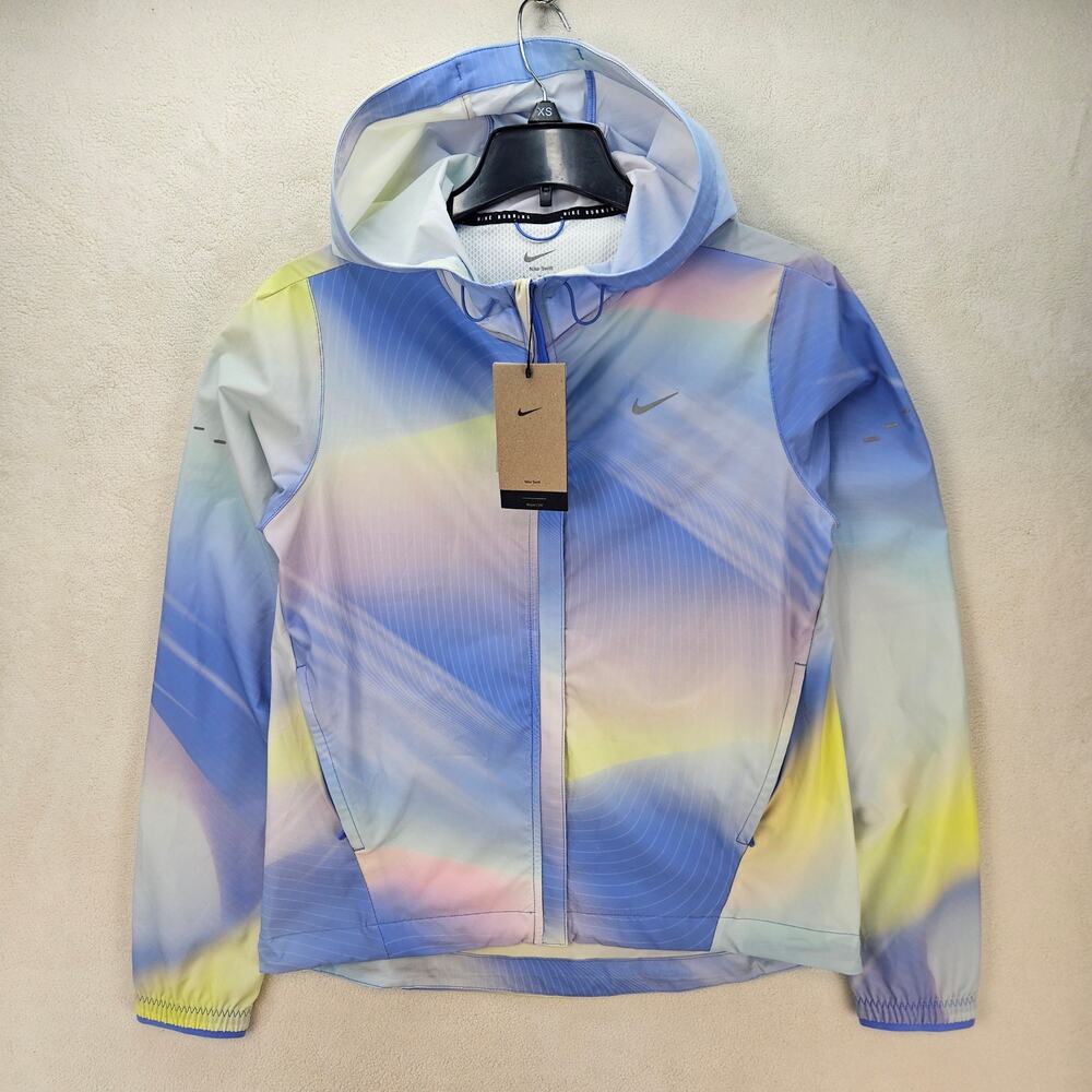 NIKE WOMEN'S SMALL SWIFT REPEL GRADIENT PURPLE ZIP UP RUNNING JACKET IB8826-494